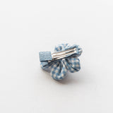 Gingham Flower Hair Clips: Green