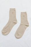 Le Bon Shoppe - Embroidered Her Socks - Classic White + Heart