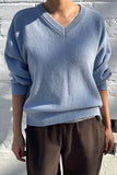 Le Bon Shoppe - Abby Cotton V-Neck Sweater (3XS/S - 2M/L): Cornflower (3XS/S -2M/L)