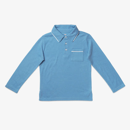 Oso & Me Parker LS Polo ~ Blue