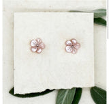 River Song Pink Shell Flower Earrings