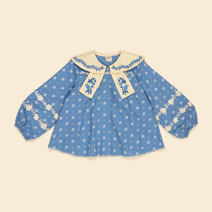 Apolina Maggie Sailor Blouse - Mountain Calico Blue