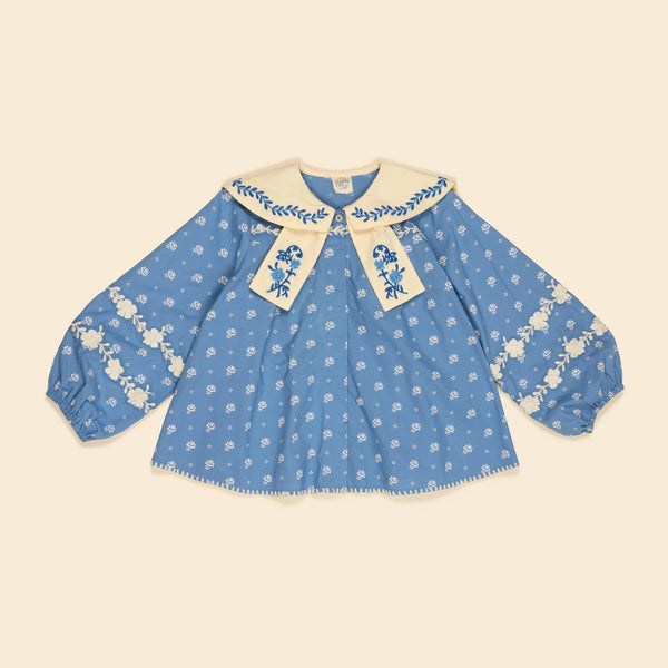 Apolina Maggie Sailor Blouse - Mountain Calico Blue