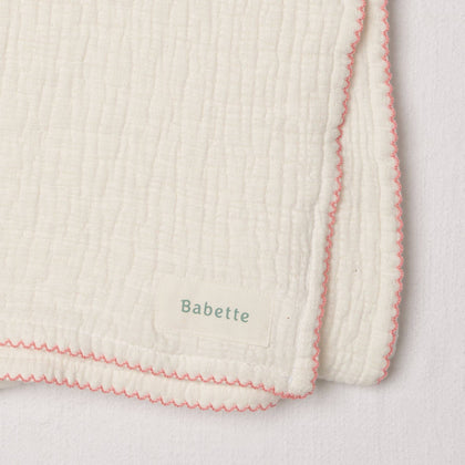 Babette - Gauze Blanket - Scalloped Trim: Rose