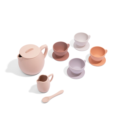 bug + bean kids - *LIMITED* Silicone Tea Set - Petal | Kids Pretend Playset