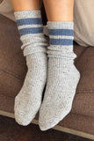 Le Bon Shoppe - Snow Varsity Socks Grey / Blue