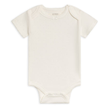 Colored Organics - Organic Josie Pointelle SS Bodysuit - Coconut