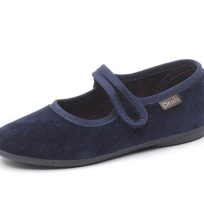 Cienta Navy Velvet Mary Jane
