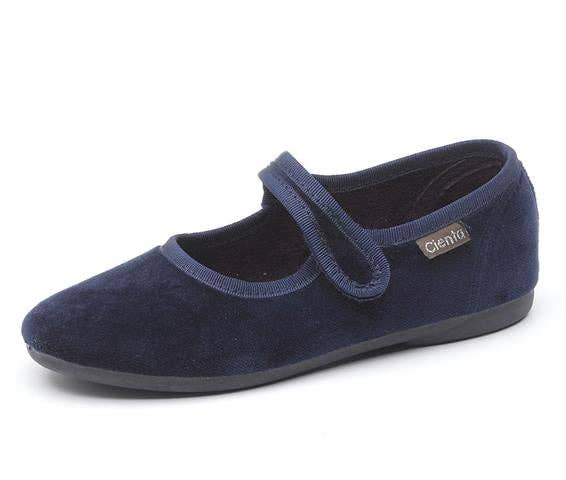 Cienta Navy Velvet Mary Jane