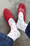 Le Bon Shoppe - Sneaker Socks: Polka Dot - Charcoal/Black