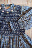 Bonjour Smocked Blouse ~ Blue Gingham