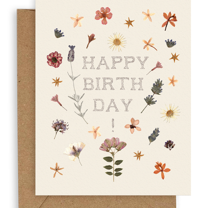 Adelfi - Pressed Flowers Birthday Card: Single