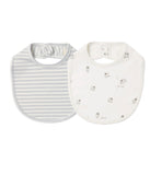 Quincy Mae Jersey Snap Bib, 2 Pack ~ Sheep, Stripe