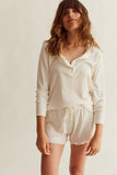 Sleepy Doe  ~ Womens Pointelle Henley and Shorts