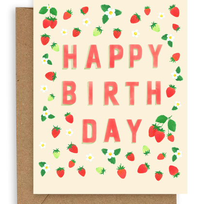Adelfi - Strawberries Birthday Card: Single