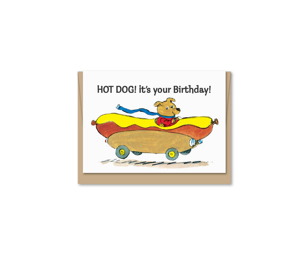 Maginating - Mini Hot Dog | Enclosure-sized  Birthday Greeting Card