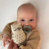 Estella - Baby Rattle Toy - Owl Rattle (Handmade): 4"h