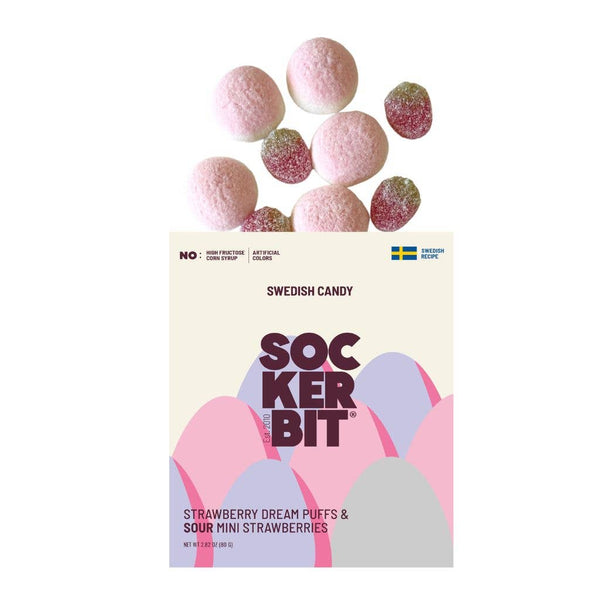 Sockerbit - Sweet & Sour Strawberry Field Swedish Candy 2.8oz Easter