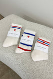 Le Bon Shoppe - Embroidered Boyfriend socks: Parchment + Heart