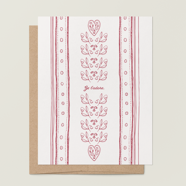 re:mused studio - Je t'adore A2 Greeting Card