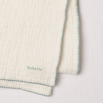 Babette - Gauze Blanket - Scalloped Trim: Cloud Blue