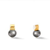 CC & Co by Catherine Canino - Smooth + Classic Pebble Pearl Posts- Medium: White