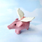 Ornaments 4 Orphans - Flying Pig Felt Wool Christmas Ornament