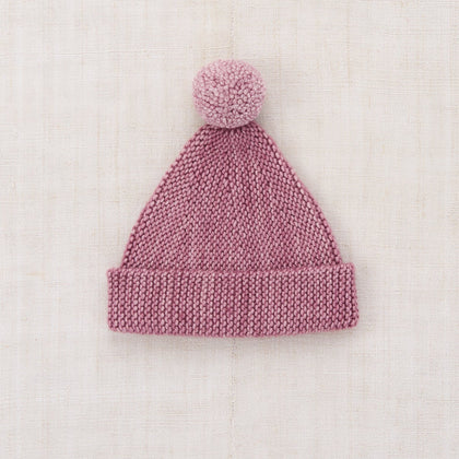 Misha & Puff Baby Garter Hat ~ Antique Rose