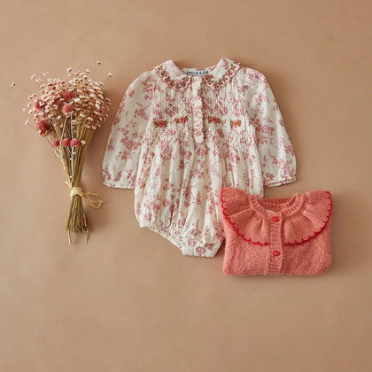 Emile at Ida Smocked Baby Romper ~ Rosalie