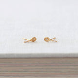Kris Nations - Tennis Racket Crystal and Enamel Stud Earrings: 18K Gold Vermeil