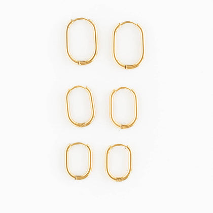 Pip Pop Post - Everyday Oval Hoop: Gold / Small