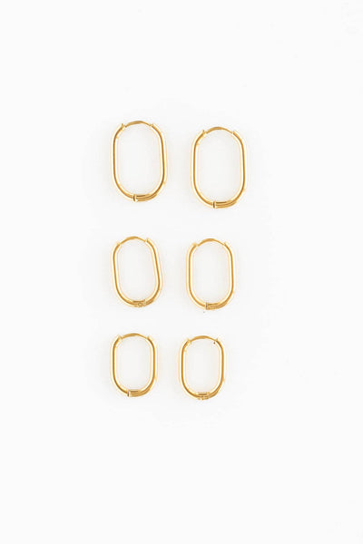 Pip Pop Post - Everyday Oval Hoop: Gold / Small