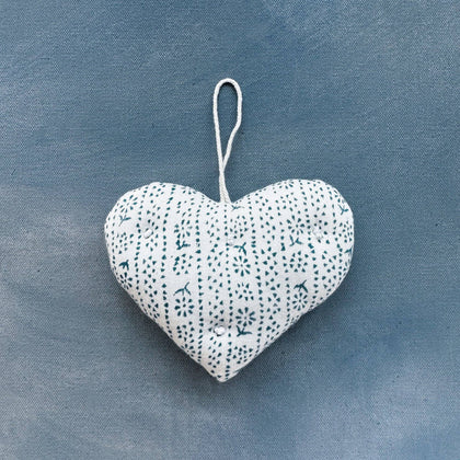 Bliss and Mischief - Sweet Heart Ornament, Calico Stripe Lake