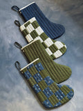 Bliss and Mischief - Quilted Stocking, Calico Stripe Blue