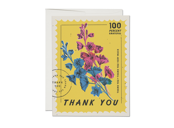 Red Cap Cards - 100 Percent thank you greeting card: Singles