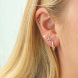 Kris Nations - Bow with Crystals Stud Earrings: 18K Gold Vermeil