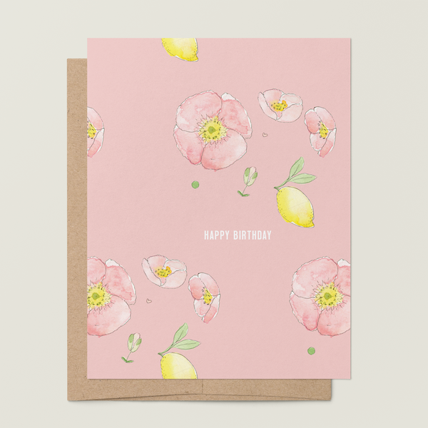 re:mused studio - Lemon Poppy Birthday A2 Greeting Card