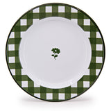 Crow Canyon Home - Max Humphrey x CCH Gingham Enamelware Dinner Plate: Blue