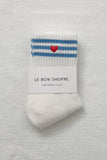 Le Bon Shoppe - Embroidered Girlfriend socks: Rose Pink + Heart