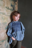 Bonjour Smocked Blouse ~ Blue Gingham