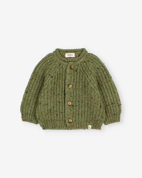Buho Baby Botonato Cardigan ~ Green Tea