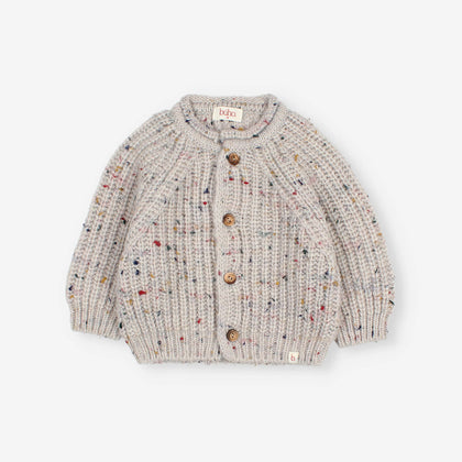Buho Baby Botonato Cardigan ~ Pearl Grey