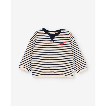 Buho Baby Soft Stripes Sweatshirt ~ Navy