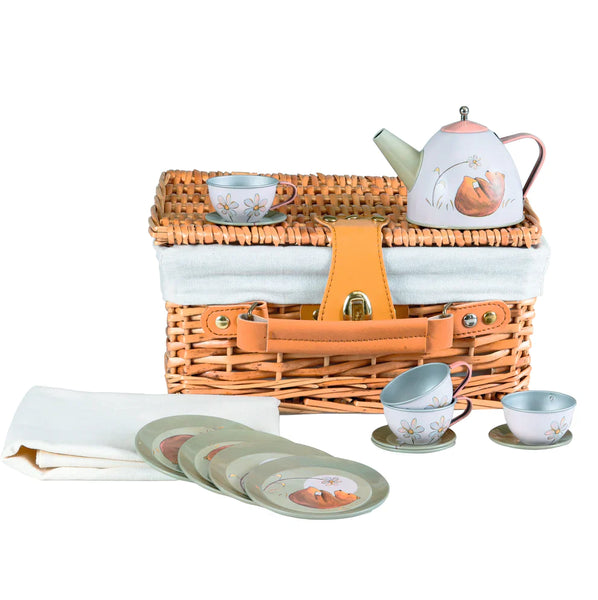 Egmont - Forest Tin Tea Set in a Wicker Case