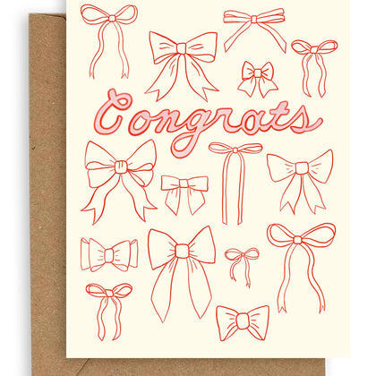 Adelfi - Bow Outline Congrats Card: Single