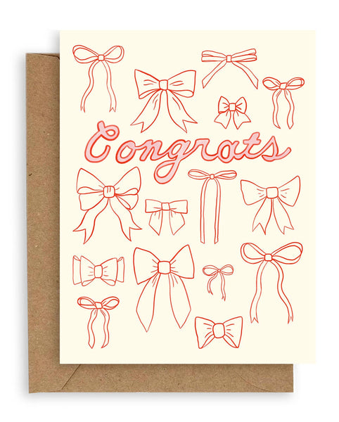 Adelfi - Bow Outline Congrats Card: Single