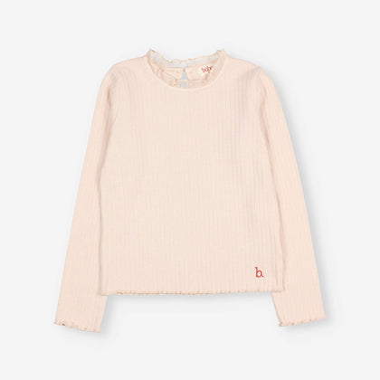 Buho Ruffle T-Shirt ~ Cream Pink