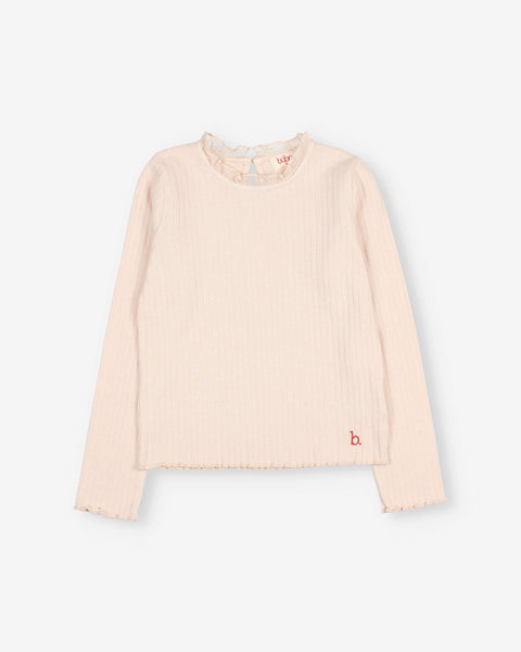 Buho Ruffle T-Shirt ~ Cream Pink