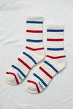 Le Bon Shoppe - Striped Boyfriend Socks: Flax Stripe