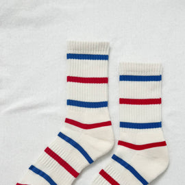 Le Bon Shoppe - Striped Boyfriend Socks: Red Blue Stripe